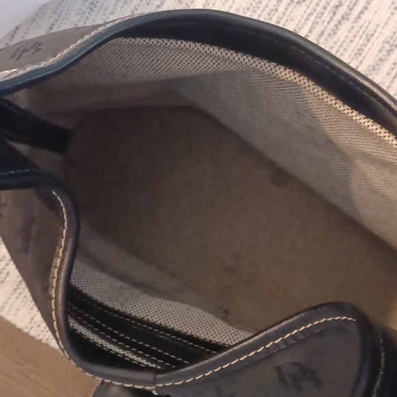 Dooney & Bourke Black Logo Canvas & Leather Shoulder Bag - Picture 9 of 16